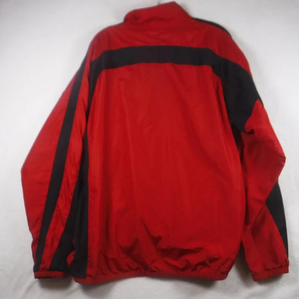 Nike Mens XL Quarter Zip Windbreaker Red Black Mesh Lined Pullover Jacket Hiking